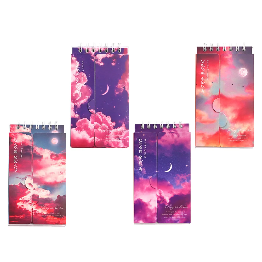 

4Pcs Vocabulary Notepads Students Writing Notepads English Memory (Assorted Color)