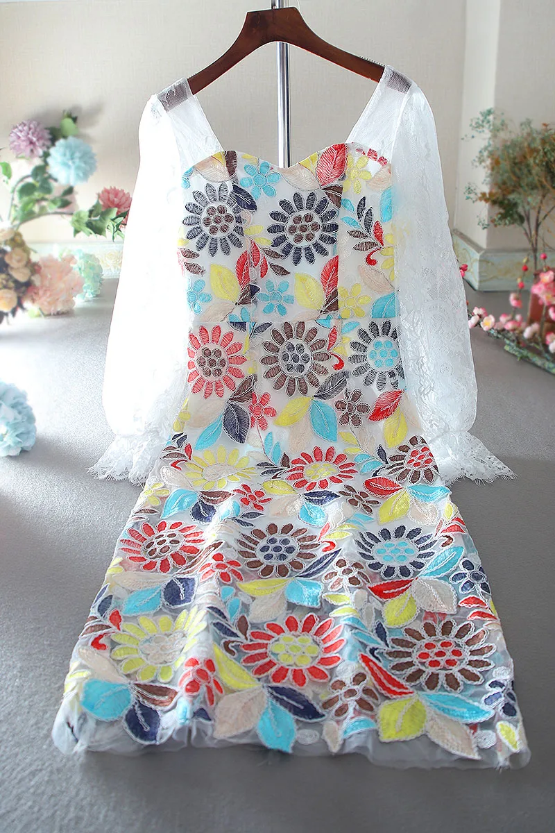 

SuperAen Lace Stitching Hollow Ladies Off-the-shoulder Long Fashion Sexy Evening Dress New Design Summer Dress Women