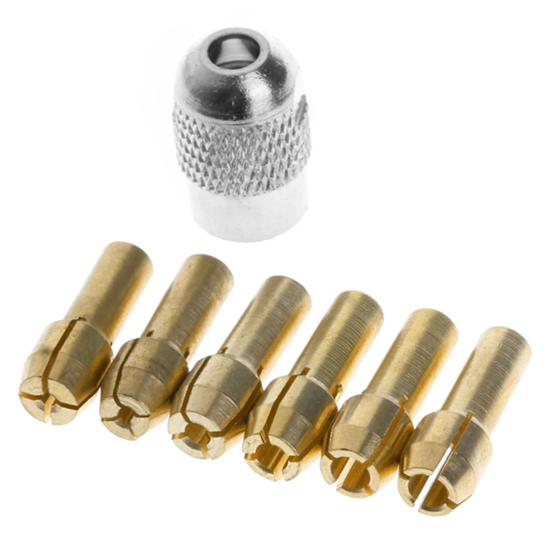 

1mm 1.6mm 2mm 2.4mm 3.2mm 3mm 6pcs Brass Twist Drill Collet Chuck With M8x0.75mm Nut For Dremel Rotary Tool for ABS/ Cardboard