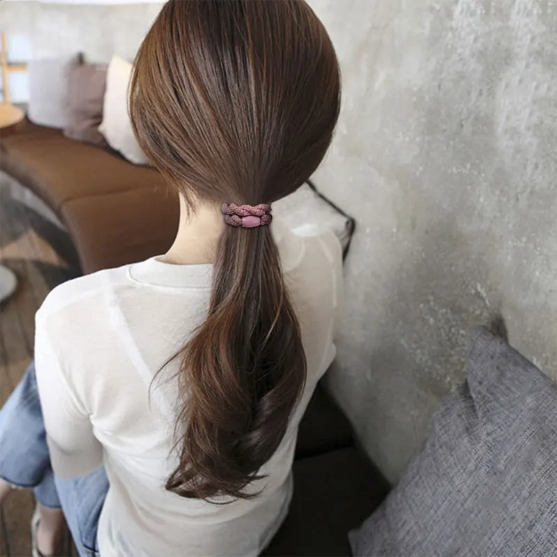 

1Pc Twist Braid Hair Band High Elastic Bow Rubber Scrunchie Hair Ties Women Girls Ponytail Holder Headdress Accessories Gifts