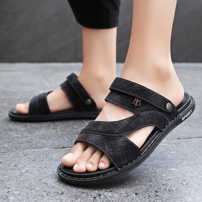 

Summer Hot Sale Non-slip Sandals Men's Outdoor Leisure Soft-soled Slippers Sandals Dual-use Comfortable Beach Shoes 39-44