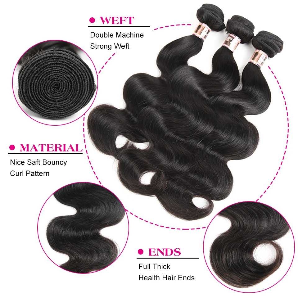 Волнистые пряди для тела с закрытием HD бразильские человеческие волосы Ali Annabelle 10