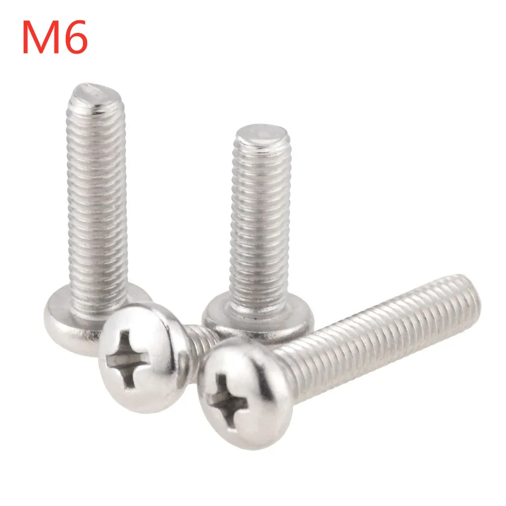 

5 шт. M6x8 10 20 30 40 50 DIN7985 GB818 304 Нержавеющая сталь самонарезающие винты с плоскоконической головкой шурупы Phillips Винты M6 * 8 M6 * 40 M6 * 50