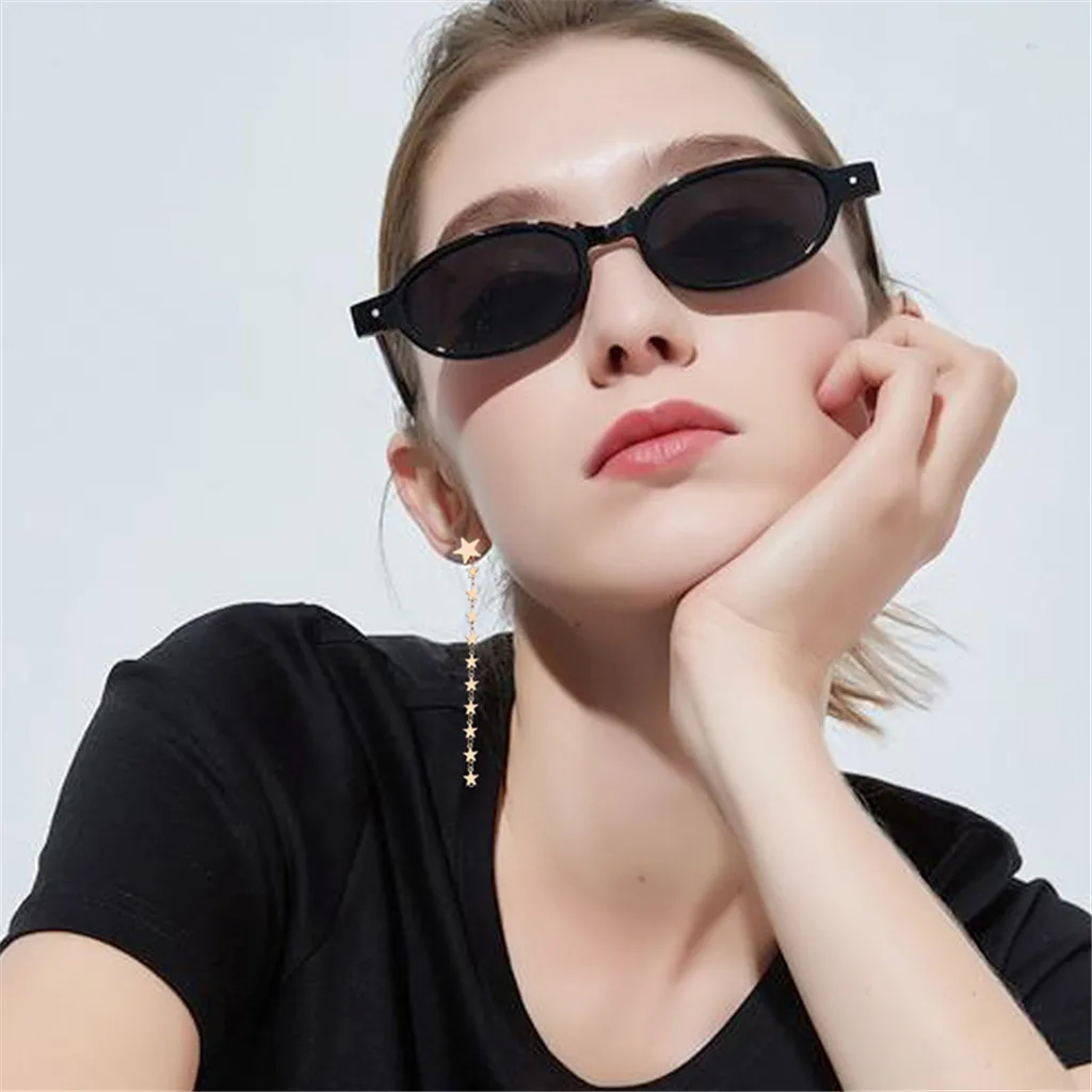 Женские длинные серьги со звездами гипоаллергенные модные золотые женские