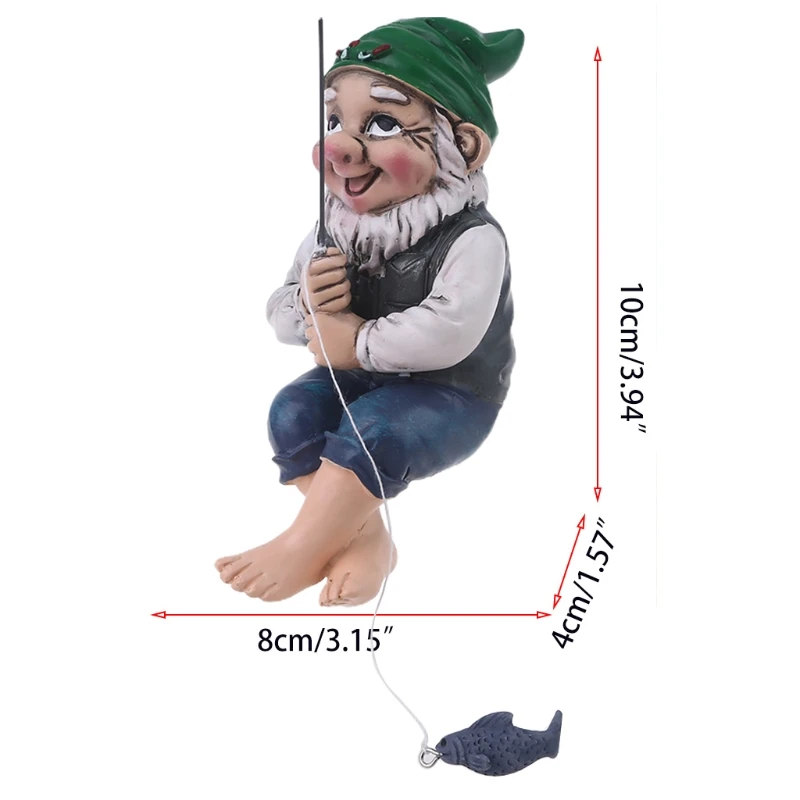 

Garden Gnome Statue Resin Fishing Dwarf Elf Figurines Yard Front Porch Outdoor Ornaments Home Decoration LXAC