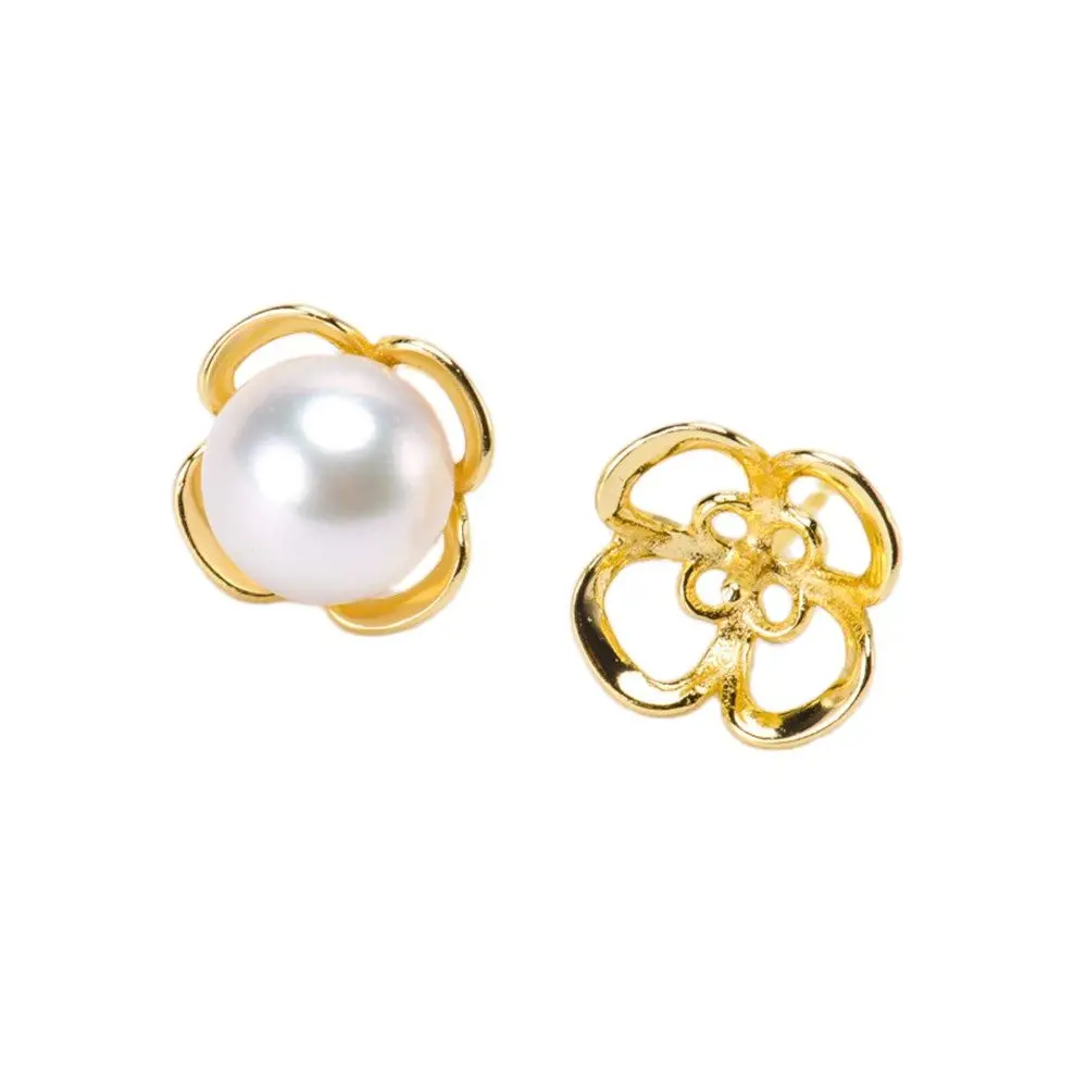 

925 Sterling Silver Plating Earrings Pearl Earrings Accessories Findings Earrings Jewelry Parts Fittings Mountings DIY Girl Gift
