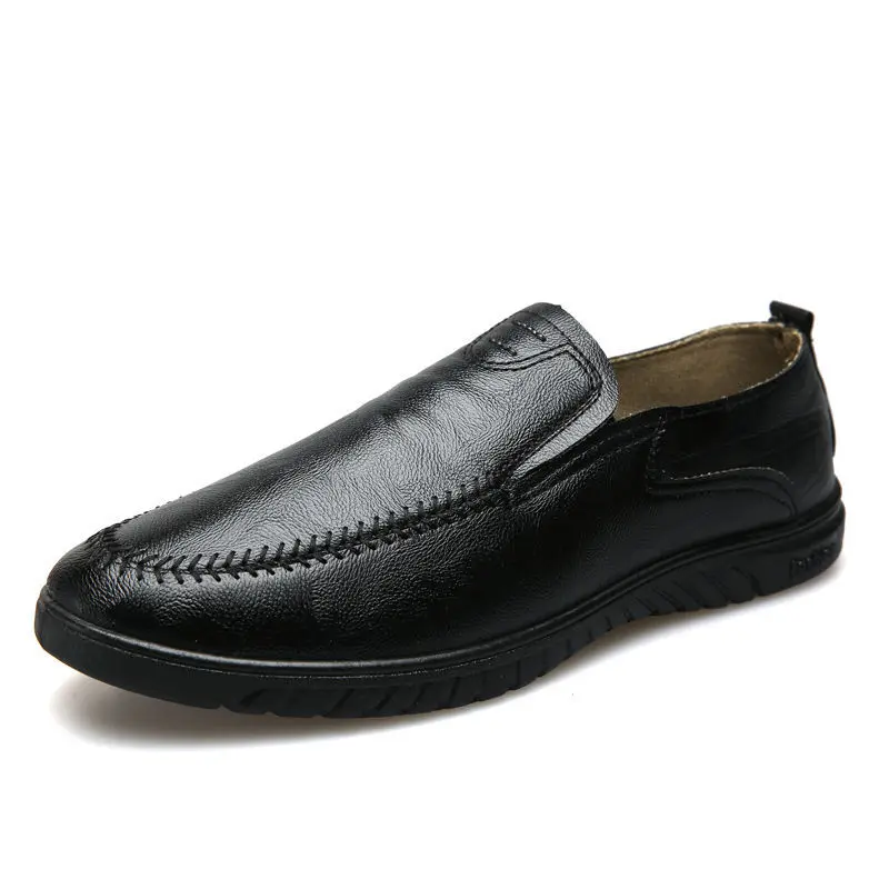 

2021 Spring Autumn New Male Leather Casual Shoes High-quality Solid Colors Slip-on Loafers Breathable Non-slip for Daily