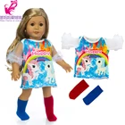 18-дюймовая Одежда для кукол для девочек, платье для детской радужной лошади 43 см, Одежда для кукол для новорожденных, детское платье для кукол