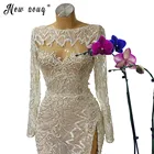 Длинные вечерние платья-русалки с высоким разрезом, сексуальные платья для выпускного вечера, арабское официальное женское платье для выпускного вечера, красное ковровое платье знаменитости