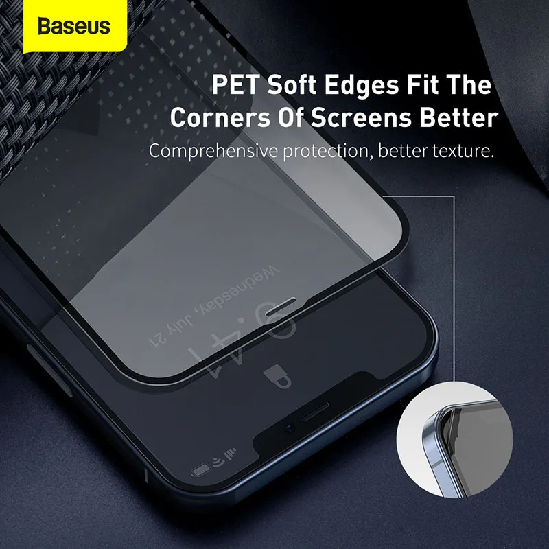 Baseus 2Pcs 0.23mm Tempered Glass For iPhone 12 11 Pro XS Max XR X Full Cover Screen Protector For iPhone 12Pro Max Glass Film