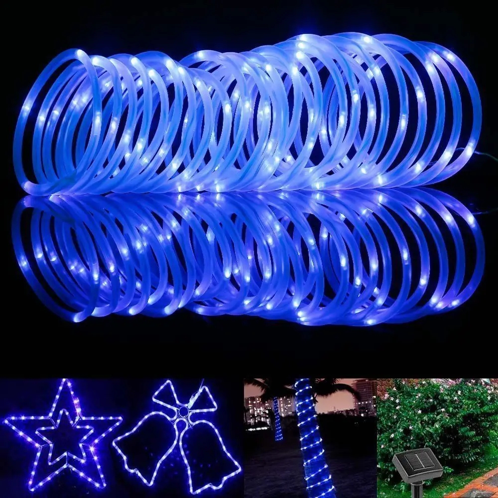 

39FT 100 LED Solar String Rope Fairy Light 12M Waterproof IP65 Outdoor Christmas Wedding Party Decor Night Light