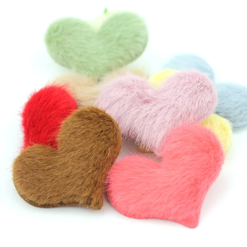 Аппликации с плюшевой подкладкой в виде сердца для детей 24 шт. 3 8*5 см заколка