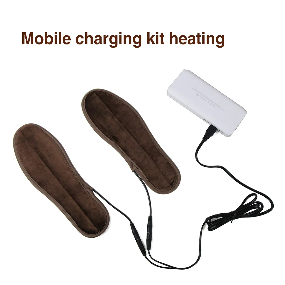 1 пара USB стельки с подогревом для ног согревающие теплые носки зимние уличные