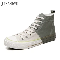 color matching high top canvas shoes men original light casual shoes for man korean fashion laceup zapatillas sneakers masculino
