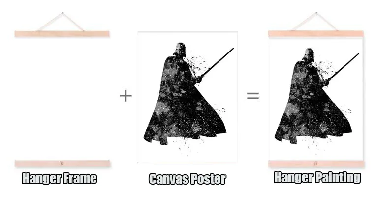 Деревянная вешалка для постера фотомагнитная рамка четыре цвета сделай сам