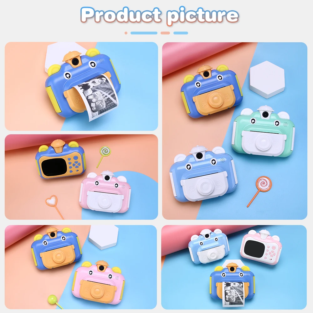 

Kids Camera Instant Print Camera for Children 1080P HD Video Photo Camera Toys with 32GB Card