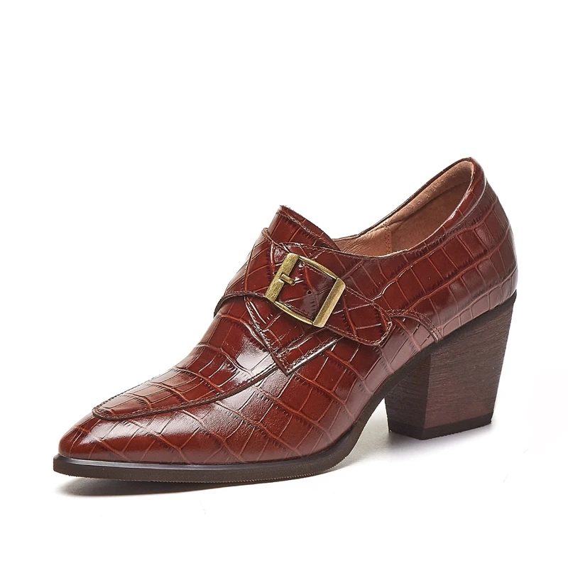 

Женская обувь женские туфли-лодочки из натуральной кожи размера плюс 22-26 см тиснением каменный узор воловьей кожи + подкладка из свиной кожи...