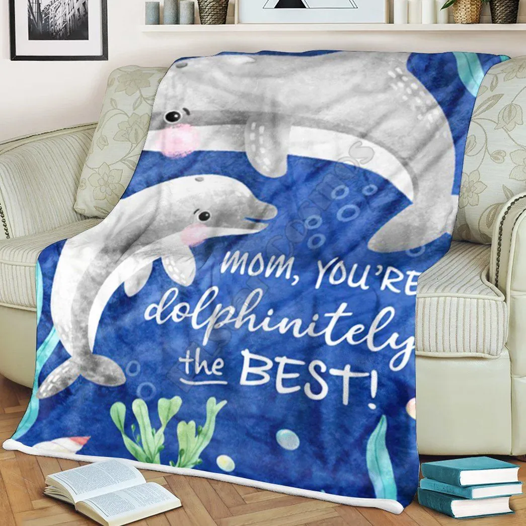 

Dolphin To My Mom Fleece Blanket 3D All Over printed Wearable Blanket Adults For Kids Warm Sherpa Blanket 02