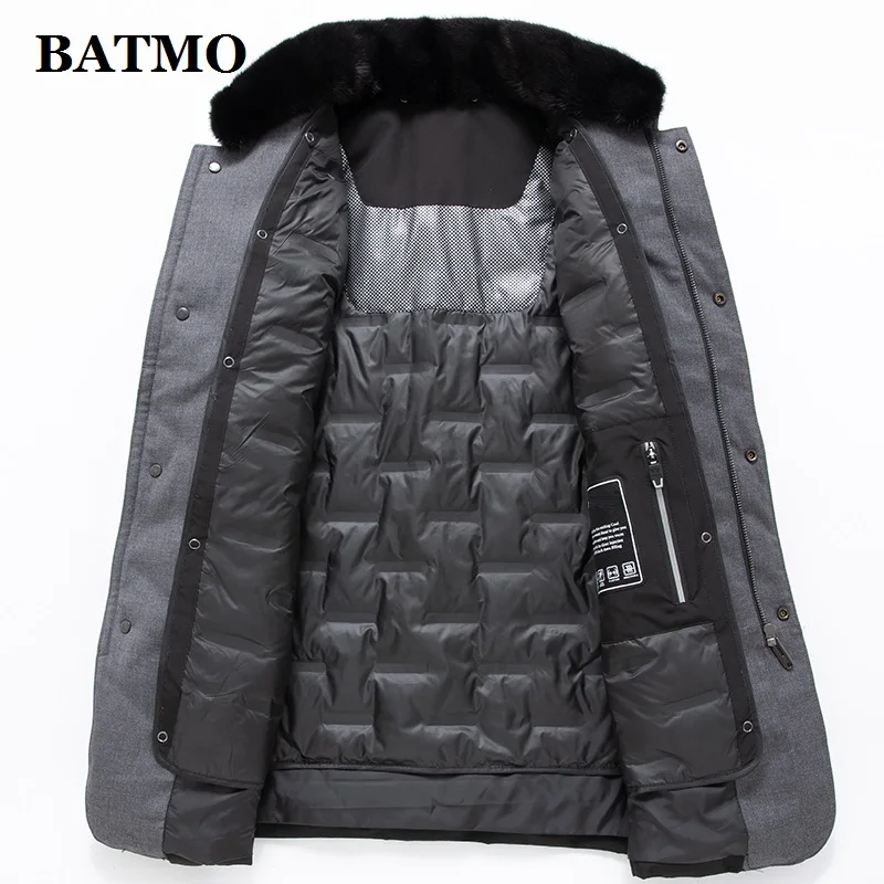 BATMO 2019 Новое поступление зимние мужские пуховики из 90% утиного пуха с воротником