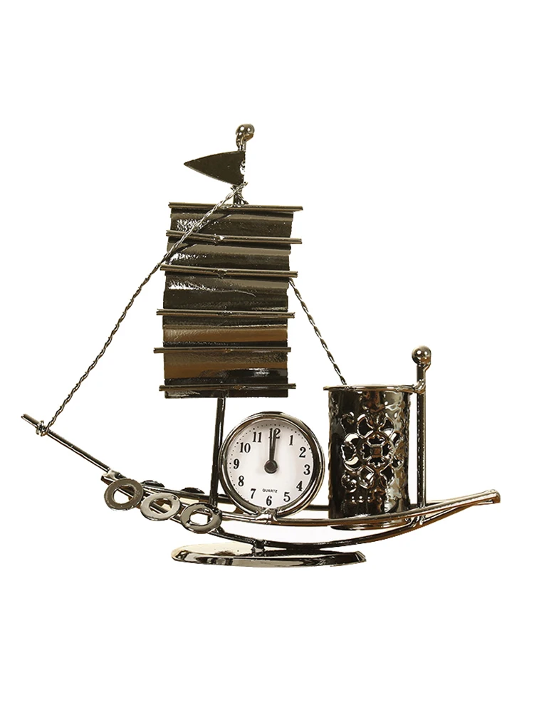 Часы в стиле ретро настольные часы металлическая навигация бронзовый светильник