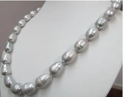 

18''9-10MM Tahitian GRAY PEARL NECKLACE 14K