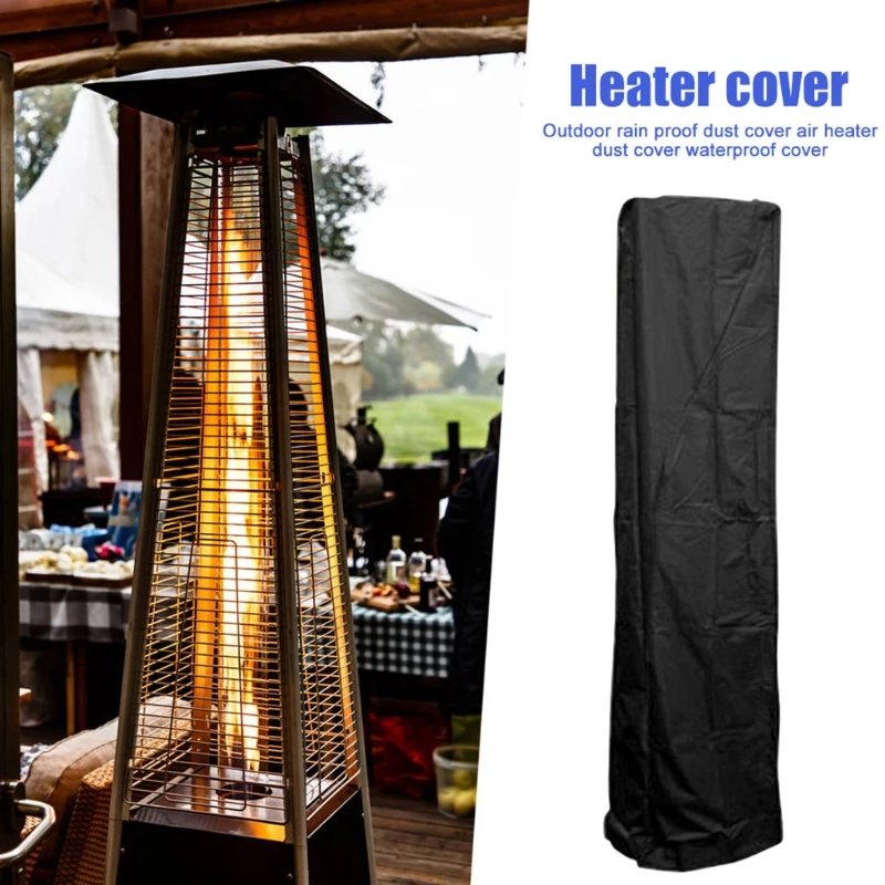 

MXLB Patio Heater Cover Waterproof Outdoor Pyramid Torch Heater Covers 210D Oxford Garden Standup Patio Heater Cover Black