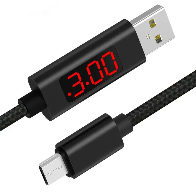 HFES 1M(3.28ft) Micro-USB Data Charging LED Digital Voltage and Current Display Nylon Braided USB Cable | Электроника