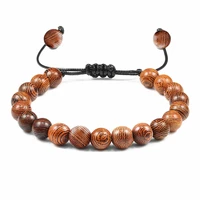 trendy men natural wood beads bracelets 7 charkra ethinc meditation bracelet bangle fashion women yoga prayer jewelry lover gift