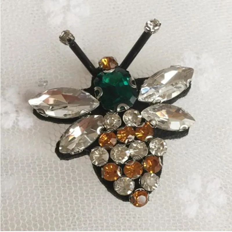 1 шт. пчелы пайетки брошь со стразами и бусинами патчи аппликация шить на горный