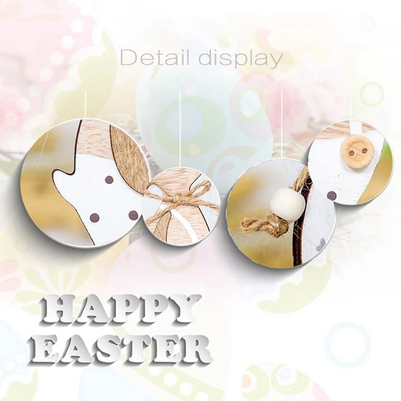 

3 Pcs Easter Wood Bunny Tabletop Decor Cute Easter Wooden Craft Ornaments for Home Store and Office Party Decoration