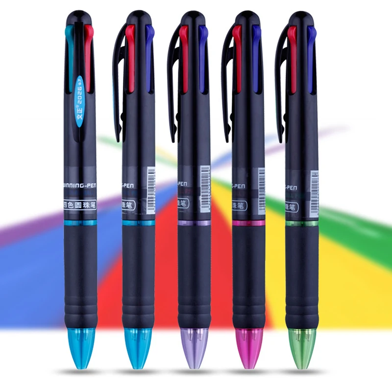 2 шт. 4 Цвета Заправка подарочная ручка тонкой в 1 мульти Функция телескопическая