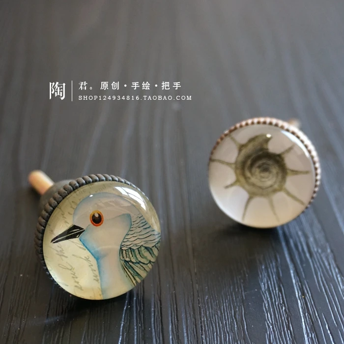 Ручка ящика шкафа птица Американский ретро современный простой шкаф кухня ручка