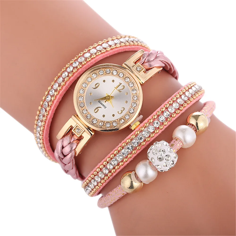 

Women Round Full Diamond Bracelet Watch Analog Quartz Movement Wrist Watch Luxury Brand Women Watches Personality femme relogio