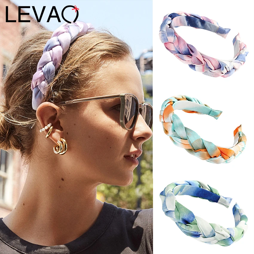 Женская атласная оплетка Levao обруч для волос с градиентной оплеткой тонкий