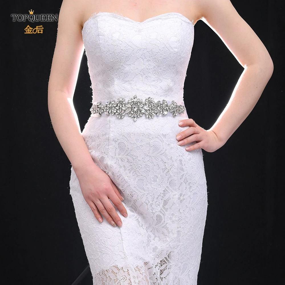 Lavender Dress Sash for Women - Rhinestone Bridal Belt for Wedding Dress & Formal Gowns - TOPQUEEN S325 Party Jewel Belt image 3