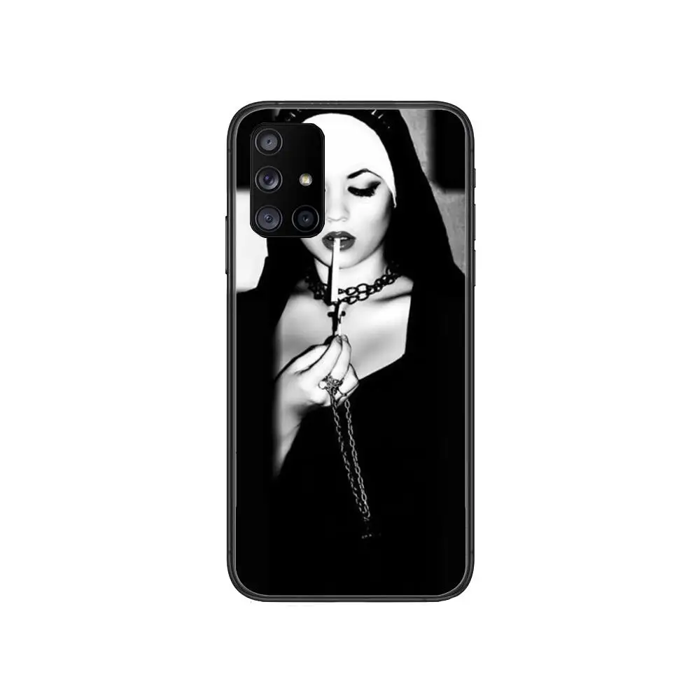

Sexy nun girl Phone Case Hull For Samsung Galaxy A 50 51 20 71 70 40 30 10 80 E 5G S Black Shell Art Cell Cove