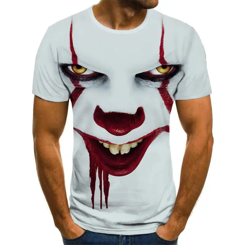 Из фильма ужасов его мелочиться клоун Джокер 3D Мужская футболка с рисунком/для
