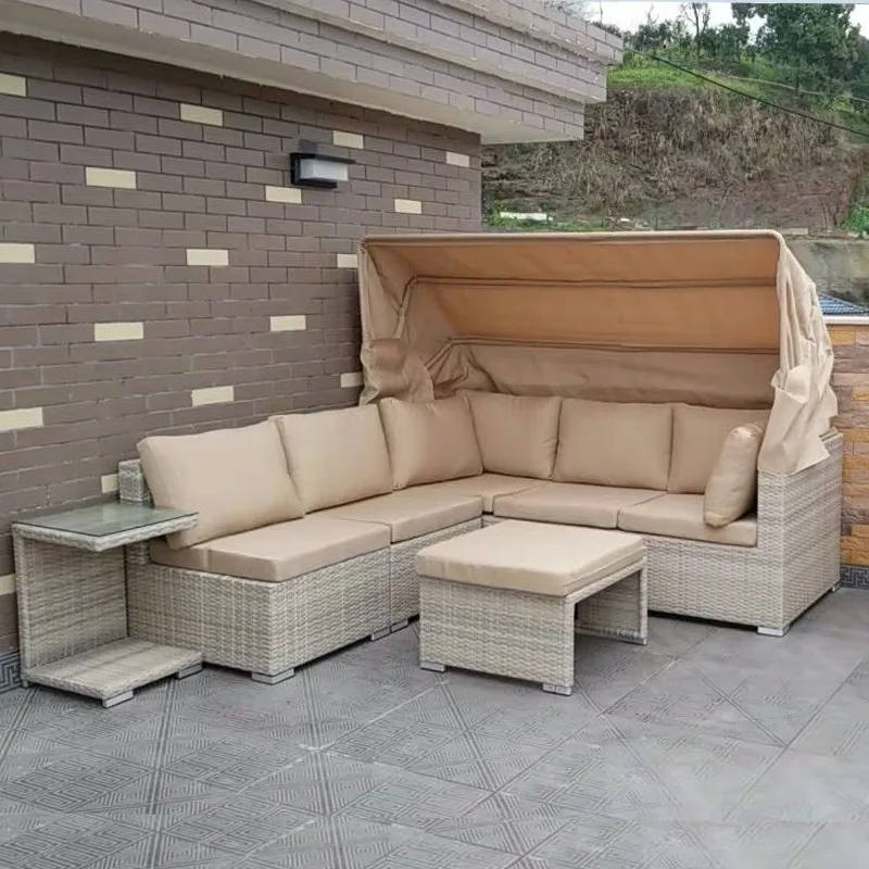 Досуг диван из ротанга лежа кровать с навесом внутренний двор вилла ротанговая