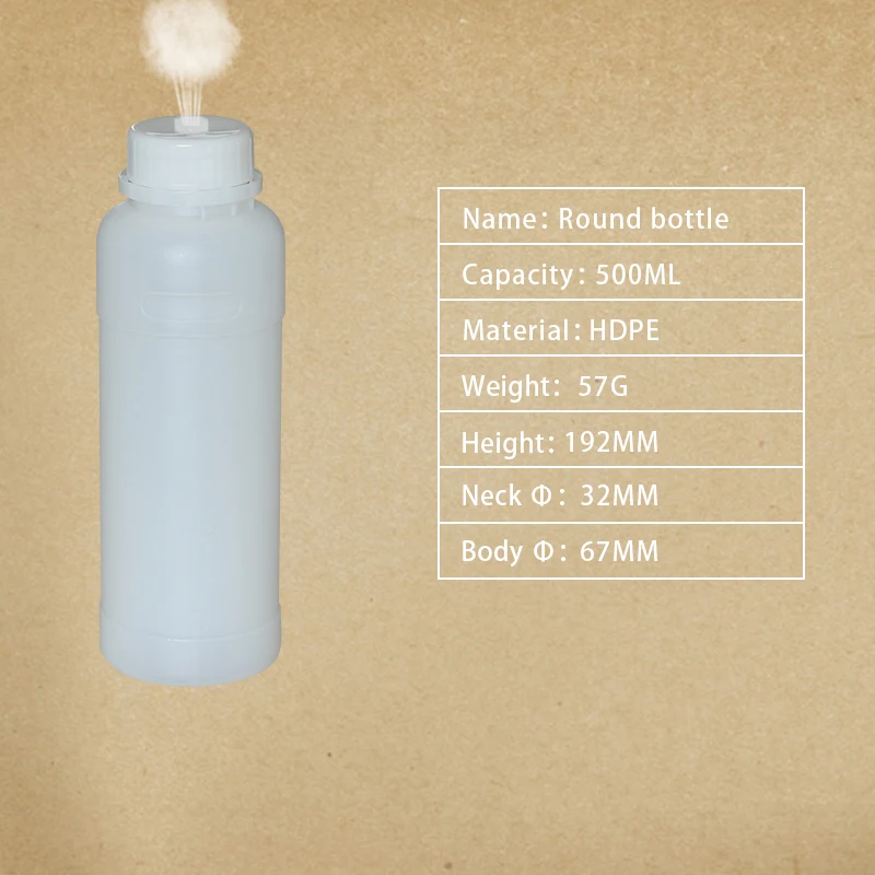 500ML translucent HDPE пластиковые бутылки с трамбовкой, дышащие крышки, контейнер для жидкого удобрения, герметичные многоразовые бутылки - Цвет: 500ML translucent