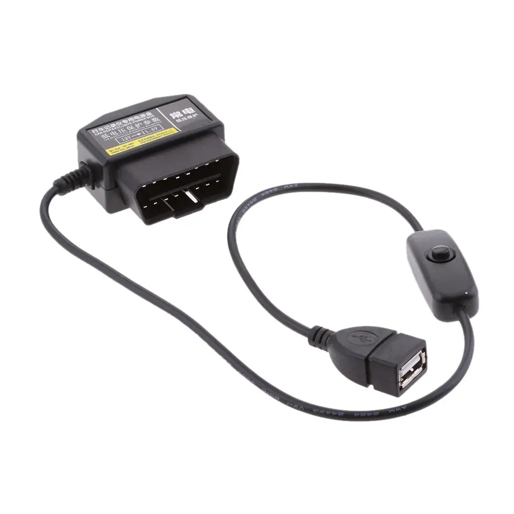 

16-контактный разъем OBD2 USB-порт автомобильное зарядное устройство для Gps DVR Cam Phone 12В 24В