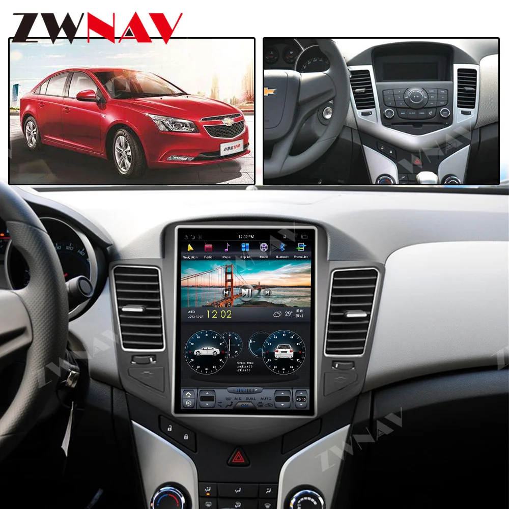 Экран Tesla 128 ГБ для Chevrolet CRUZE 2008 2009 2010 2011 2012 Android GPS-плеер автомагнитола стерео радио
