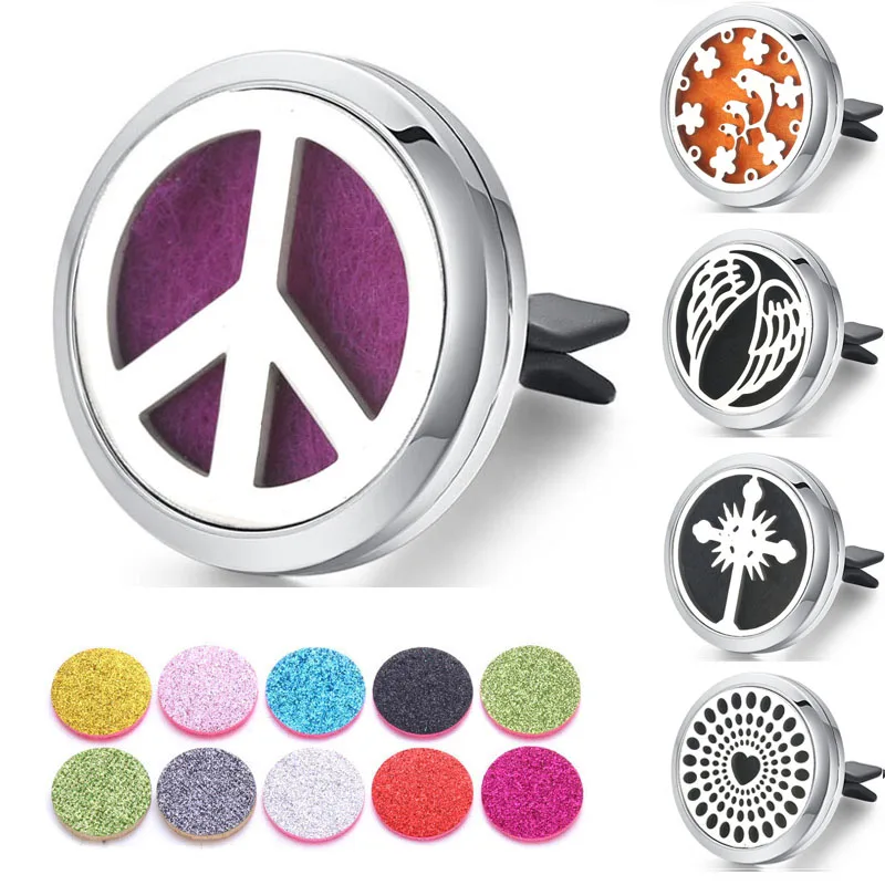 

Car Air Freshener Car Perfume Diffuser Clip Car Air Auto Vent Freshener Essential Oil Perfume Locket (Free 10pcs pad)