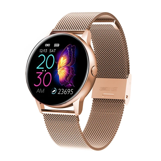 Steel Rose Gold Женские спортивные Смарт-часы мужские светодиодный водонепроницаемый смарт-часы пульсометр кровяное давление шагомер часы для Android iOS - Цвет: Steel Rose Gold