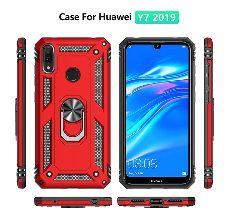 

Shockproof Armor Magnetic Case for Huawei Y5/Y6/Y7/Y7pro/Y7prime/y9 2019 Y5P Y6P Y7P Y8P Y9A Y9S Metal Ring Cover