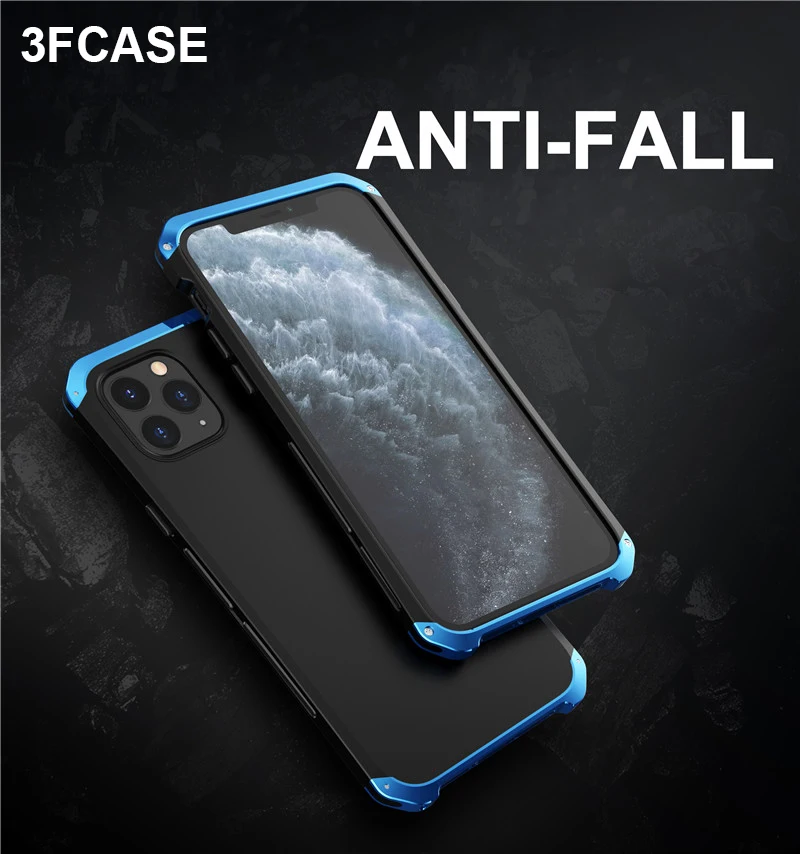 Противоударный металлический армированный чехол для iPhone 11 Pro Max алюминиевый