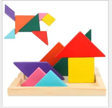 Новая деревянная головоломка Tangram игрушка для детей креативная Геометрическая