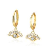 925 sterling silver ear buckle small 11mm hoop earrings eye pendant womens zircon earrings fashion jewelry wholesale