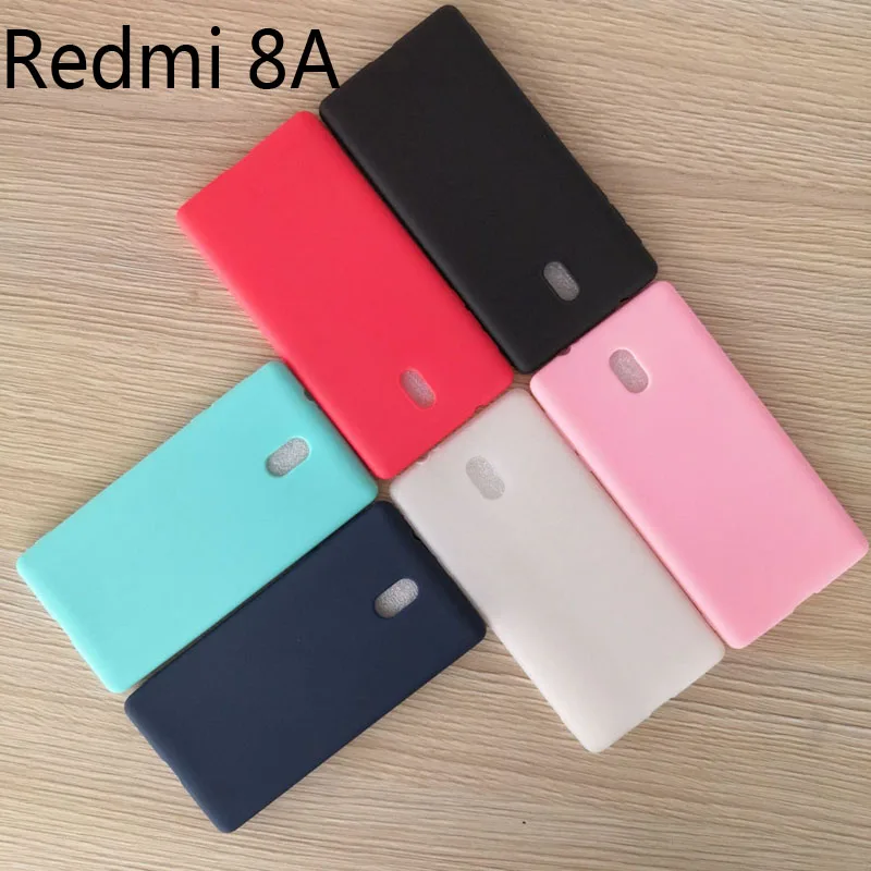 Для Xiaomi Redmi 8A чехол Redmi8A чехол прозрачный и матовый сплошной цвет задняя крышка Redmi 8A Мягкий силиконовый чехол