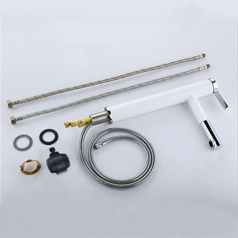 Смесители для раковины WZLY низкий хромированный латунный черный выдвижной кран