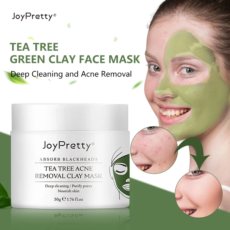 

JoyPretty Against Face Acne Green Tea Face Mask Pore Cleansing Moisturizing Skincare Anti Acne Treatment Skin Care Mask Cosmetic